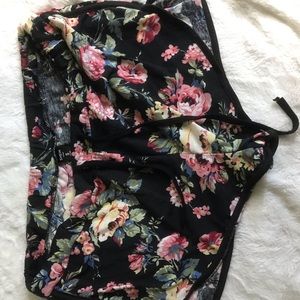 Black floral shorts